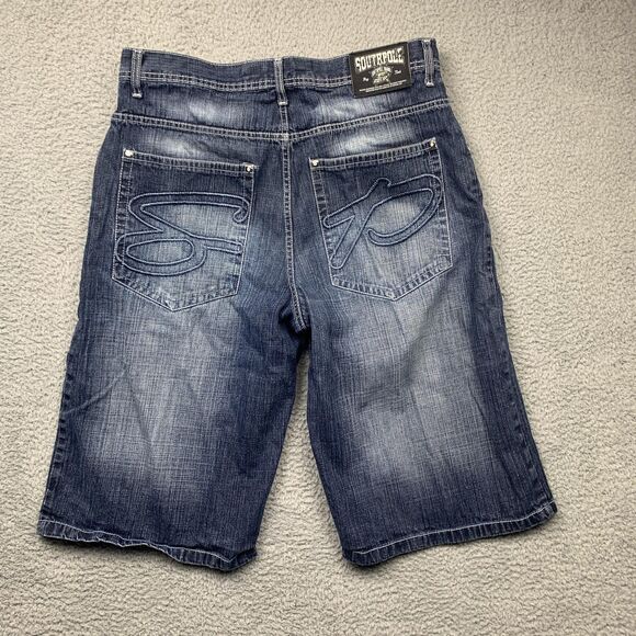 Southpole Denim Shorts Mens 38 Blue Jorts Relaxed Fit Streetwear Y2K - Picture 12 of 15